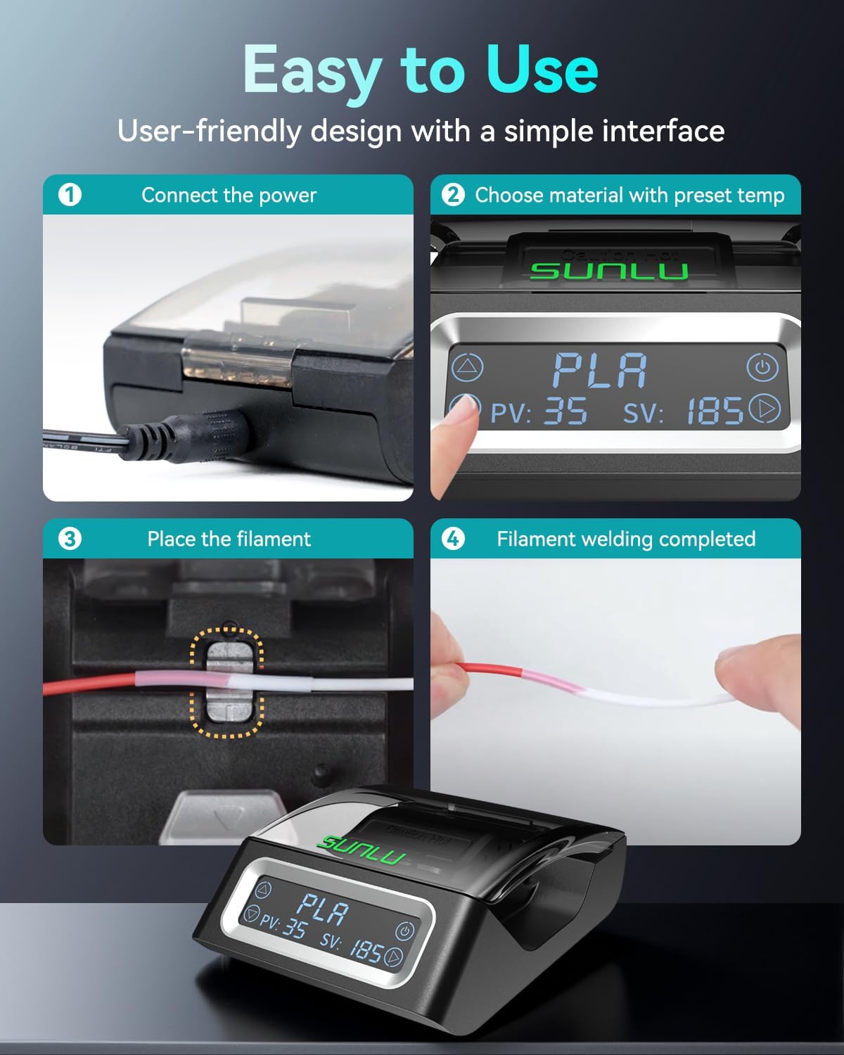 Conector de filamento SUNLU FC - Pla Filament reseña y precio